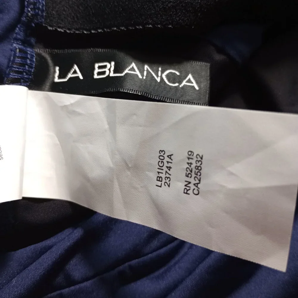 La Blanca Island Goddess Shirred One Shoulder One Piece Swimsuit Size 14 US NWT - Picture 8 of 8